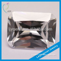 Wuzhou machine emerald cut white cubic zircon gemstone for jewelry making